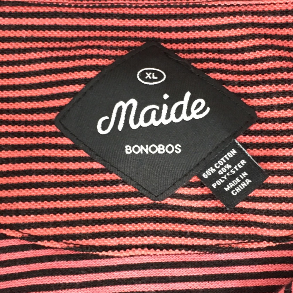 Bonobos Maide Mens Polo Shirt Size XL Red - Picture 4 of 4
